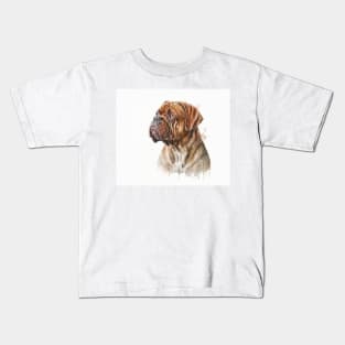 French Mastiff Watercolour Kids T-Shirt